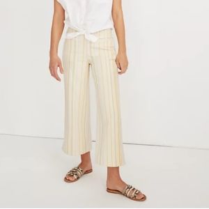 Madewell Emmett Striped Wide Leg Cropped High Waist Pants 24